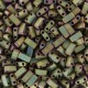 Miyuki half tila 5x2.4mm beads - Matted metallic khaki iris HTL-2035